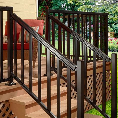 black hand rails for stairs|42 black aluminum hand rail.